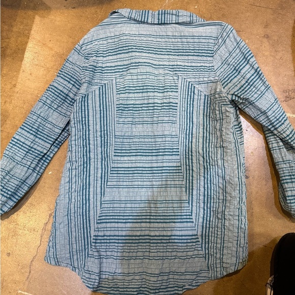 Habitat Blue Striped Textured Button Down Shirt - Picture 3 of 5